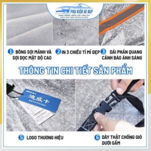 Bạt che nắng xe ô tô tráng nhôm chính hãng Yika