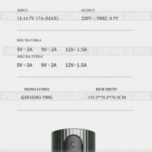 Bộ chuyển đổi nguồn điện 12V sang 220V Rock