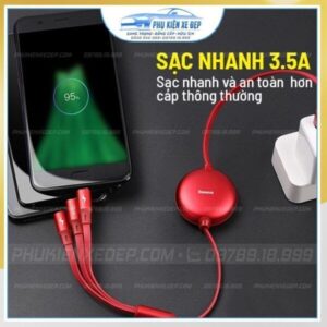 Cáp sạc đa năng Baseus 3 in 1 CAMLT-ZY