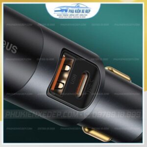 Tẩu sạc ô tô đa năng Baseus 12W tích hợp 2 cổng sạc nhanh