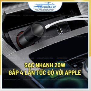 Tẩu sạc ô tô đa năng Baseus 12W tích hợp 2 cổng sạc nhanh